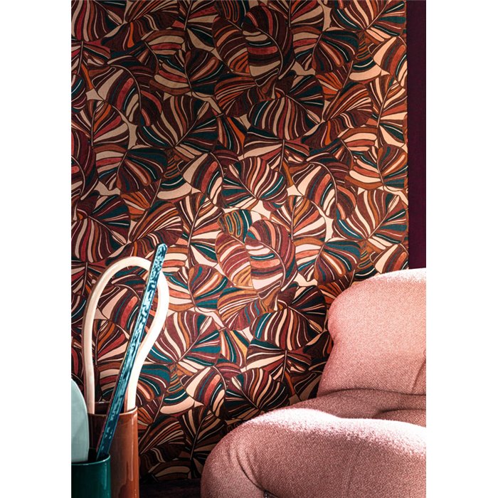 Casamance|Revestimiento pared aterciopelado rosa multicolor|Revestimientos de Pared