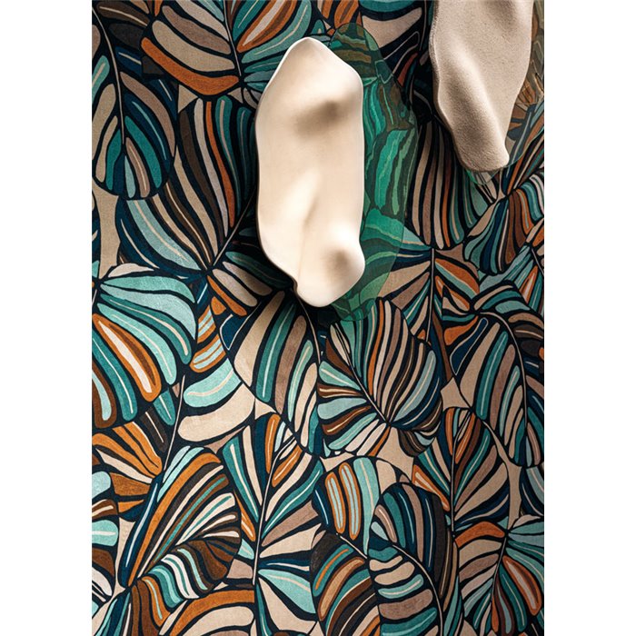 Casamance|Revestimiento pared aterciopelado verde multicolor|Revestimientos de Pared