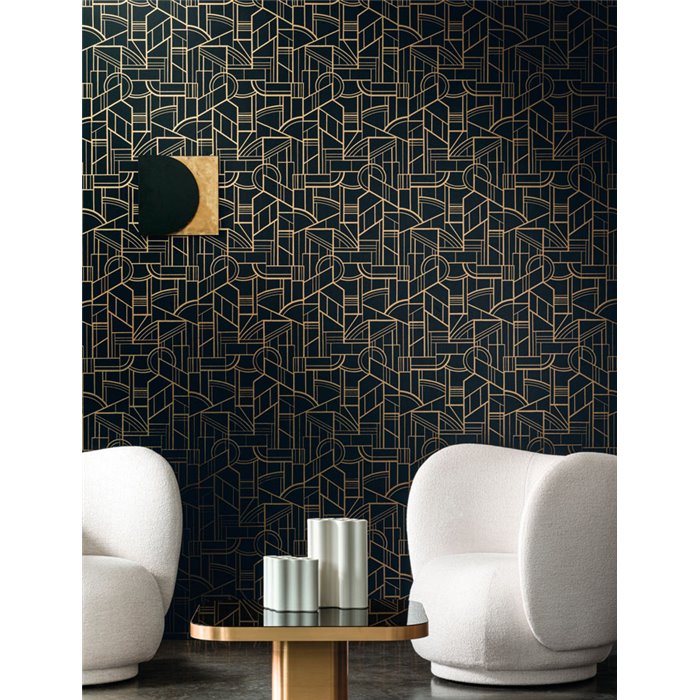 Casamance|Wallcovering metallic black|Wall Coverings