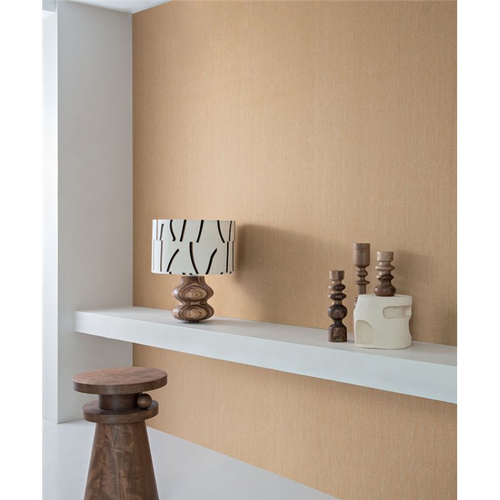 Revestimiento pared lino espiga chevron color naranja azafrán - Casamance Linora 71393683