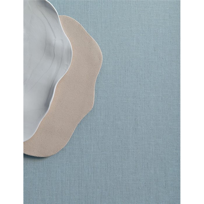 Casamance|Revêtements Muraux lin chevron bleu nuage|Revêtements Muraux