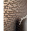 Casamance|Revêtements Muraux lin mosaïque métallisée marron cuivré|Revêtements Muraux