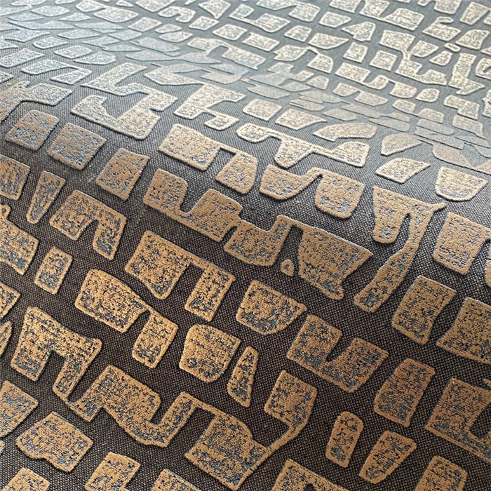 Casamance|Wallcovering linen metallic mosaic copper brown|Wall Coverings