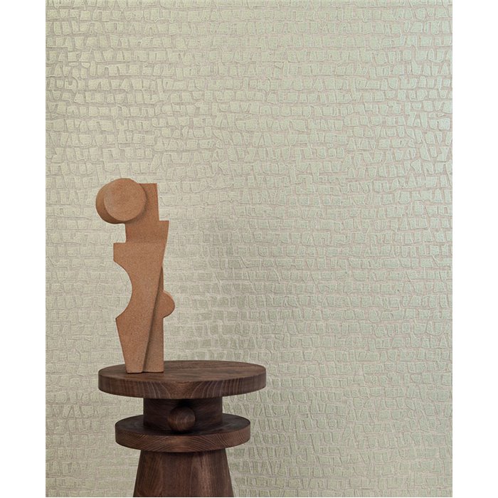 Revestimiento pared lino mosaico metalizado platino - Casamance Linora 71410444