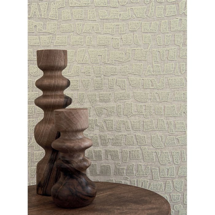 Casamance|Revêtements Muraux lin mosaïque métallisée platine|Revêtements Muraux