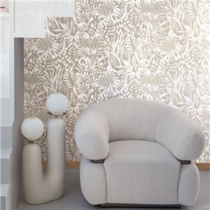 Casamance|Papier peint motif entrelacé vert et doré métallisé|Haut Gamme 2