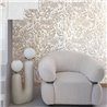Casamance|Wallcovering linen ethnic floral pattern beige white|Wall Coverings