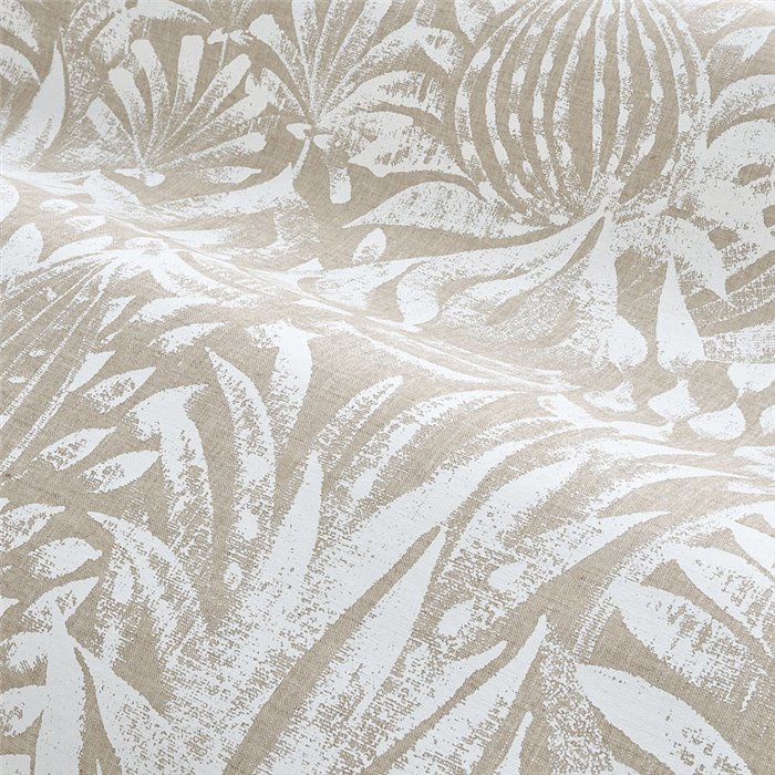 Revestimiento pared lino patrón floral étnico beige blanco - Casamance Linora 71420288