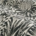 Casamance|Wallcovering linen ethnic floral pattern beige black|Wall Coverings