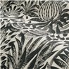Casamance|Wallcovering linen ethnic floral pattern beige black|Wall Coverings