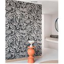 Casamance|Wallcovering linen ethnic floral pattern beige green|Wall Coverings