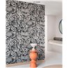 Casamance|Wallcovering linen ethnic floral pattern beige green|Wall Coverings