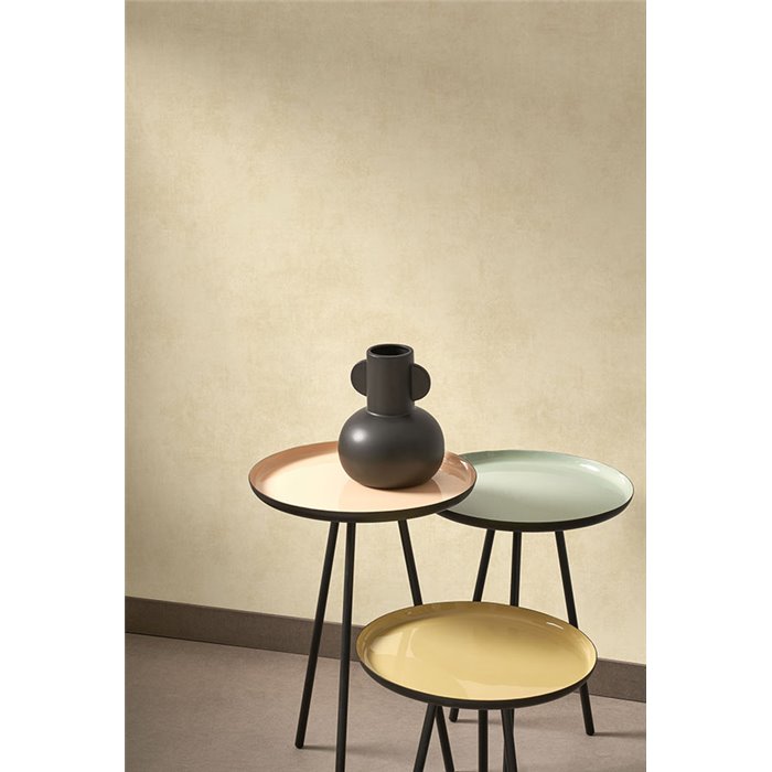 Casadeco|Plain yellow wallpaper with distressed or patina effect|Wallpaper