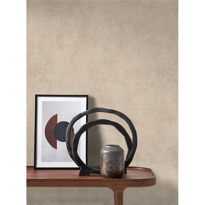 Casadeco|Brown stone effect wallpaper with patina|Wallpaper