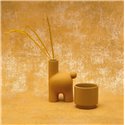 Casadeco|Distressed or stone effect wallpaper with curry yellow patina|Wallpaper