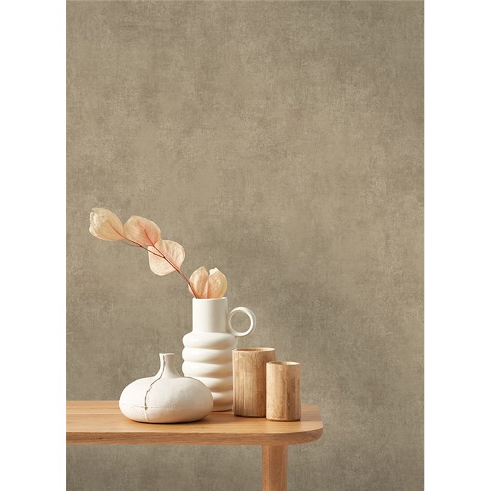 Papel pintado liso efecto pátina color café - Casadeco Stone 2 80832716