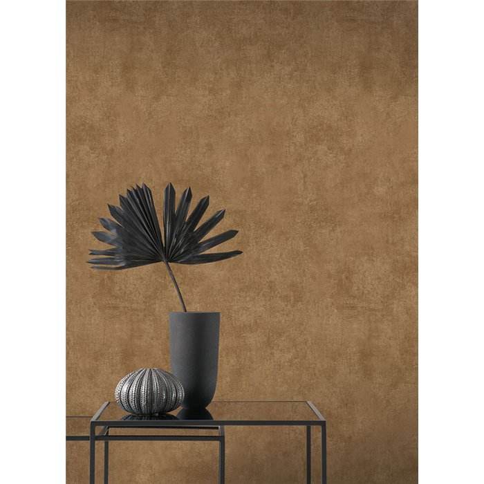 Papel pintado efecto desgastado o pátina color nuez moscada - Casadeco Stone 2 80832808