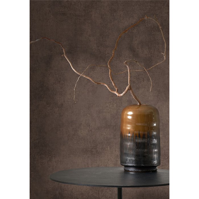 Casadeco|Tapete mit Vintage- oder Stuckeffekt in Dunkelbraun|Tapeten