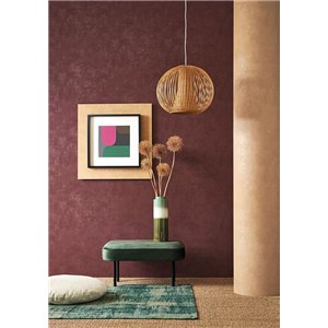 Casadeco|Papel pintado vinílico efecto tela de muselina amarillo paja|Colores Lisos 2