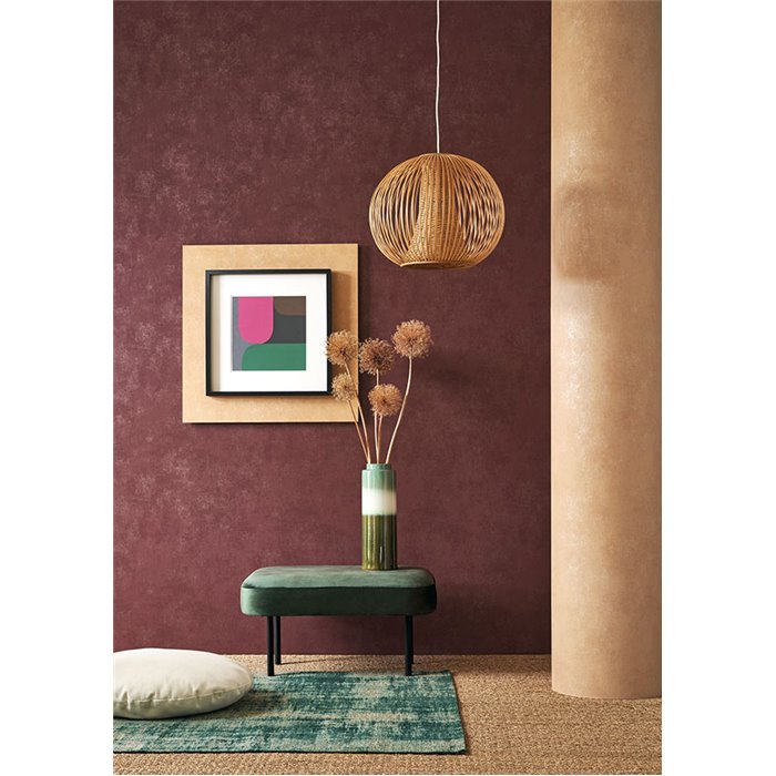 Casadeco|Red stucco wallpaper in cherry tone|Wallpaper