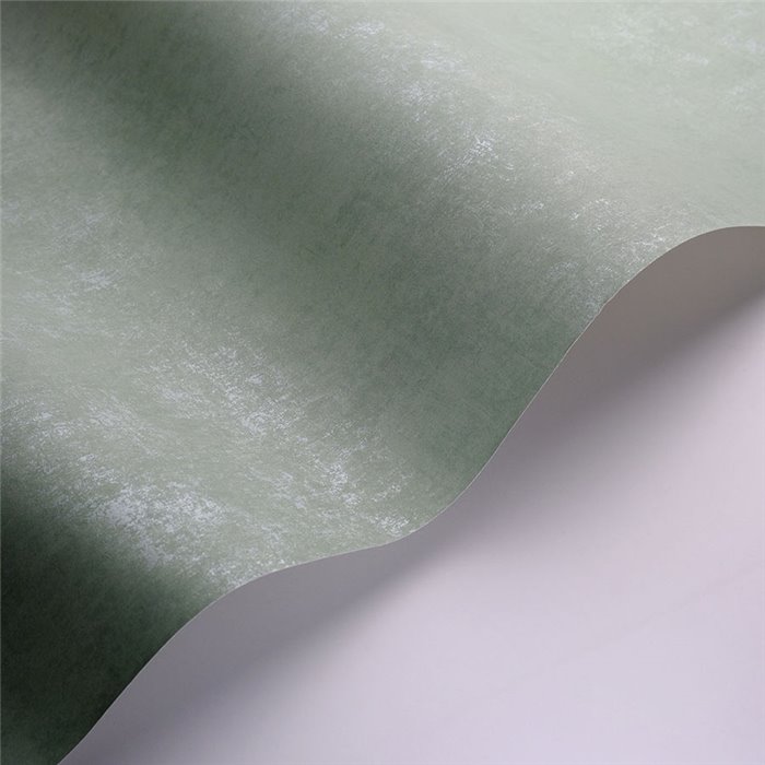 Casadeco|Plain wallpaper with patina and stucco in cedar green|Wallpaper