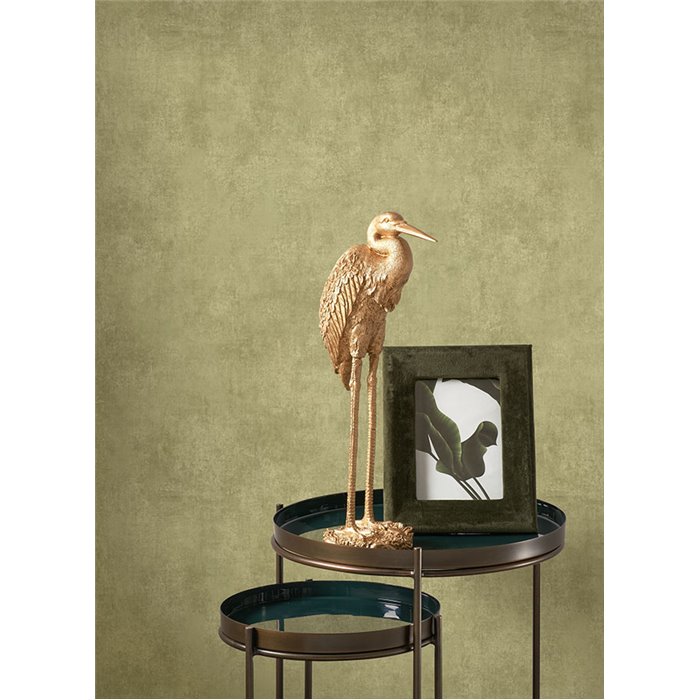 Casadeco|Plain wallpaper with laurel green stucco effect|Wallpaper