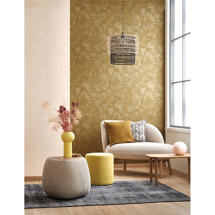 Casadeco|Papel pintado liso efecto estuco verde oliva|Papel Pintado