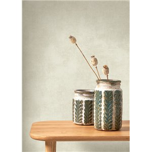 Casamance|Wallpaper plain distressed effect ochre yellow|Stucco Imitation 2