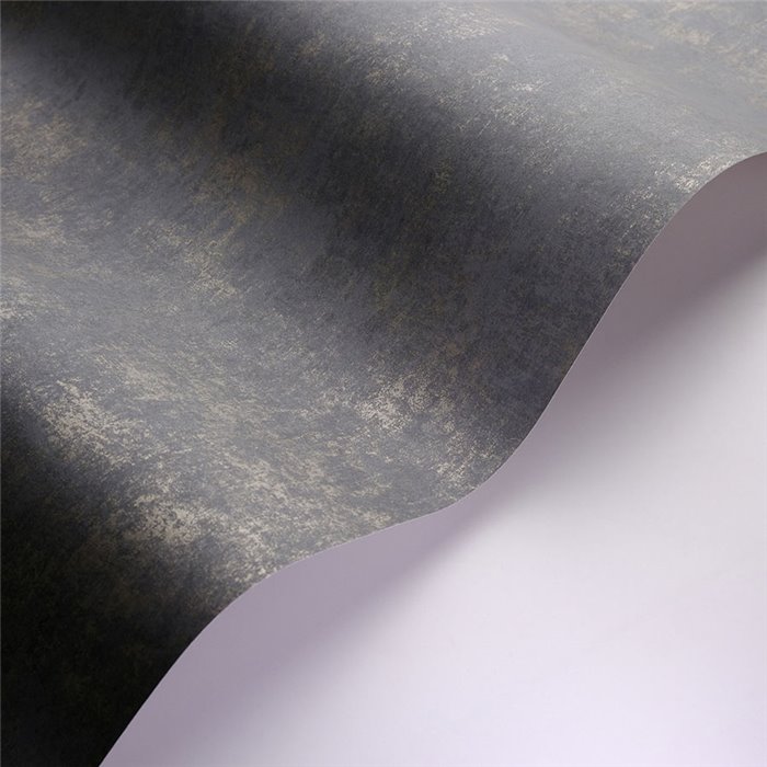 Casadeco|Papel pintado liso gris antracita con pátina|Papel Pintado