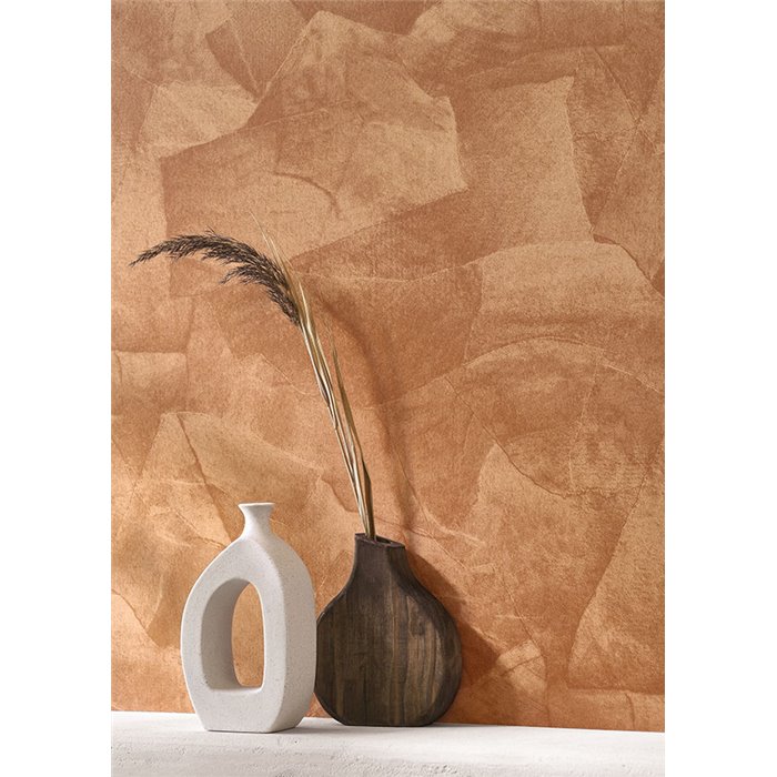 Casadeco|Papier peint effet stuc marron terre cuite, style moderne|Imitation Stuc