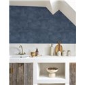 Casadeco|Badezimmertapete mit Stuckeffekt in Blau|Stuckimitat