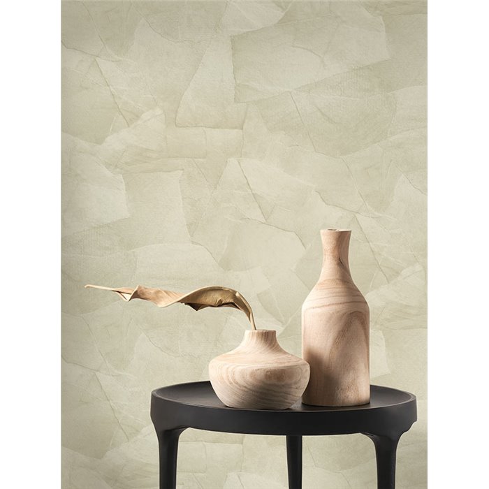 Papel pintado estilo contemporáneo verde masilla con aspecto estucado - Casadeco Papercraft 89637111