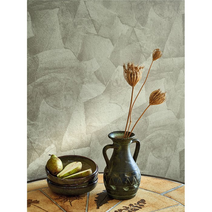 Casadeco|Tapete mit grünem Kalkputzeffekt für moderne Räume|Tapeten
