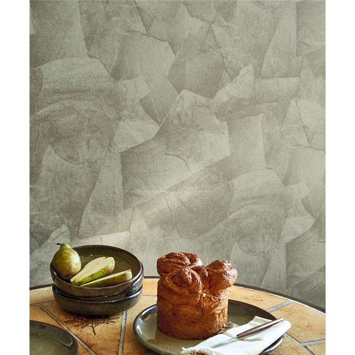 Casadeco|Green limewash effect wallpaper for modern spaces|Wallpaper