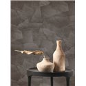 Casadeco|Black 3D limewashed plaster effect wallpaper, modern style|Black