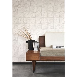 Casadeco|Papel pintado cuadrados de papel arrugado tipo origami beige|Papel Pintado 2