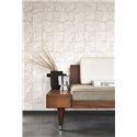 Casadeco|White Japanese-style wallpaper, crumpled paper origami effect|Wallpaper