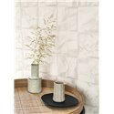 Casadeco|Papel pintado estilo japonés blanco, origami de papel efecto arrugado|Papel Pintado