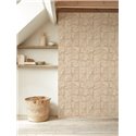 Casadeco|Beige crumpled paper squares wallpaper, origami-style|Wallpaper