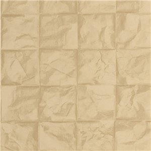 Casadeco|Papier peint style oriental gris clair avec carrés de papier froissé style origami|Papier Peint