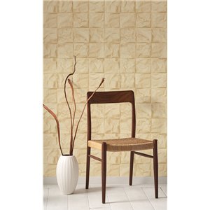 Casadeco|White Japanese-style wallpaper, crumpled paper origami effect|Wallpaper 2
