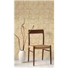 Casadeco|Oriental style wallpaper, crumpled origami effect in golden yellow|Wallpaper