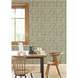 Casadeco|Tapete im orientalischen Stil, zerknitterter Origami-Effekt in Goldgelb|Tapeten 2