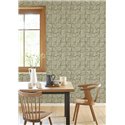 Casadeco|Green crumpled 3D squares wallpaper|Wallpaper