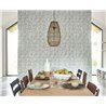 Casadeco|Light grey oriental-style wallpaper with crumpled origami paper squares|Wallpaper