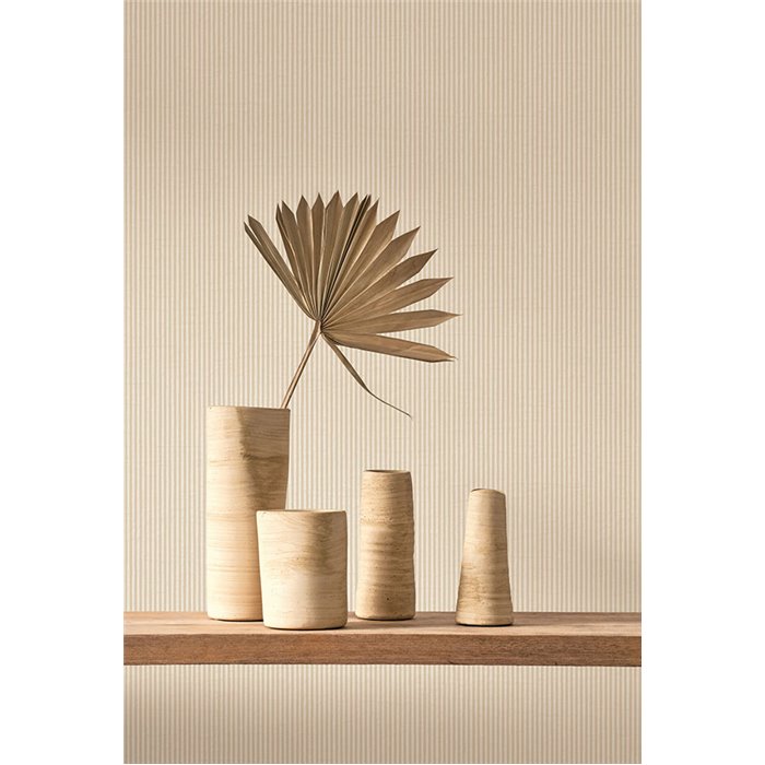 Casadeco|Papier peint à très fines micro-rayures beige|Papier Peint