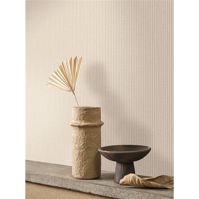 Casadeco|Papel pintado micro rayas elegantes beige|Rayas