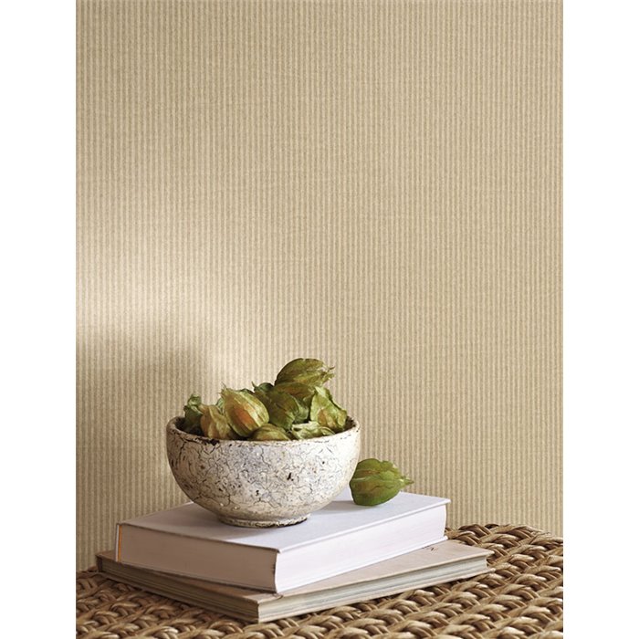 Casadeco|Beige micro-stripe wallpaper, elegant and timeless|Wallpaper