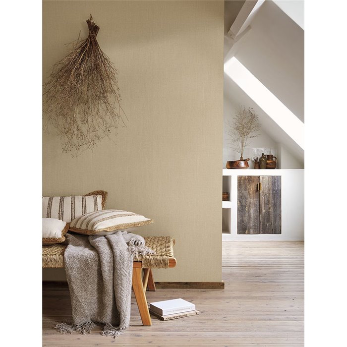 Casadeco|Beige micro-stripe wallpaper, elegant and timeless|Wallpaper