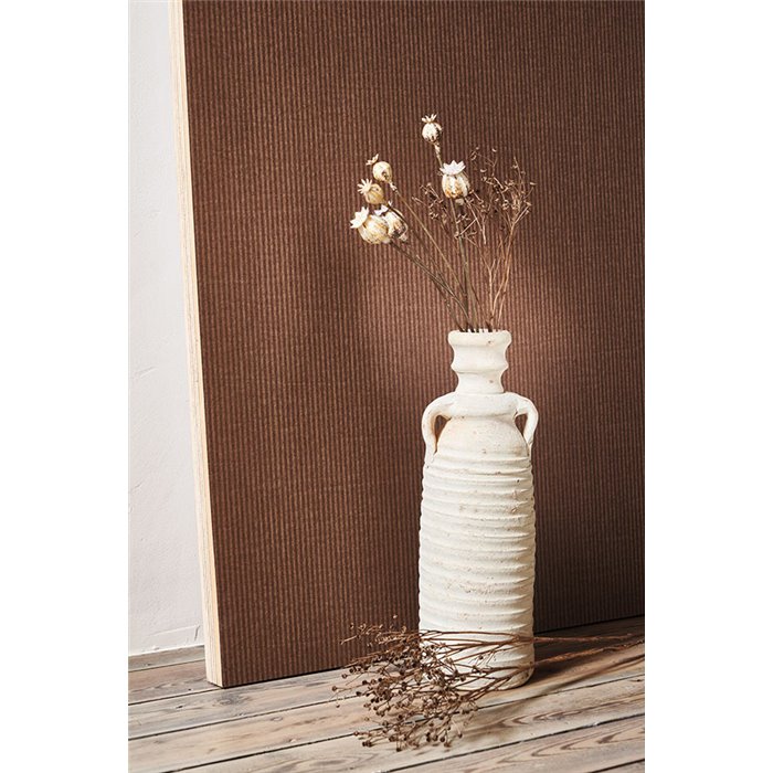 Casadeco|Fine cocoa brown striped wallpaper|Stripes